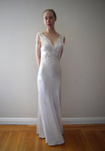 Load image into Gallery viewer, 1940s satin and lace gown . vintage slip dress . size small to s/m