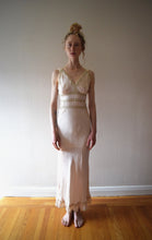 Load image into Gallery viewer, 1930s silk bias cut slip dress . 30s pale pink nightgown . size xxs to xs