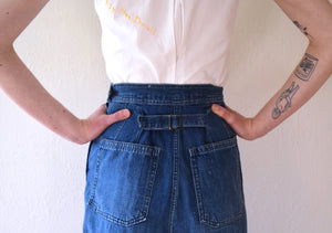 1940s WAVES jeans . vintage WWII denim pants . 24-25 waist