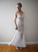 Load image into Gallery viewer, 1940s satin and lace gown . vintage slip dress . size small to s/m