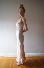 Load image into Gallery viewer, 1930s silk bias cut slip dress . 30s pale pink nightgown . size xxs to xs