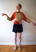 Load image into Gallery viewer, 1930s silk velvet and gold lamé blouse . size xs to small