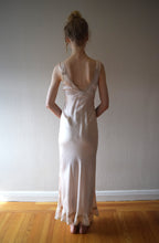 Load image into Gallery viewer, 1930s silk bias cut slip dress . 30s pale pink nightgown . size xxs to xs