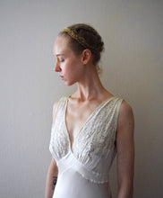 Load image into Gallery viewer, 1930s ivory silk satin and lace gown . vintage slip dress . size xs to small