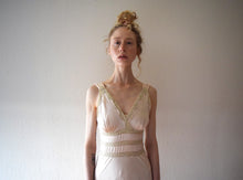 Load image into Gallery viewer, 1930s silk bias cut slip dress . 30s pale pink nightgown . size xxs to xs