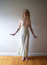 Load image into Gallery viewer, 1930s green silk bias cut slip dress . vintage nightgown