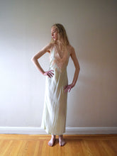 Load image into Gallery viewer, 1930s green silk bias cut slip dress . vintage nightgown