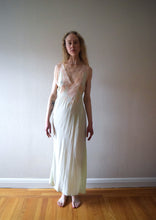 Load image into Gallery viewer, 1930s green silk bias cut slip dress . vintage nightgown