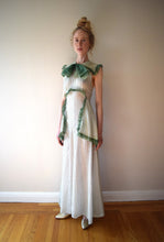 Load image into Gallery viewer, 1930s swiss dot gown . 30s ruffled dress . size xxs to xs