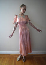 Load image into Gallery viewer, 1930s silk rayon satin dressing gown . size xs to small