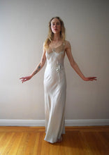 Load image into Gallery viewer, 1930s silk charmeuse and lace gown . size xs to small