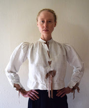 Load image into Gallery viewer, RESERVED . Antique 1890s blouse . mutton sleeve top . size xs to small