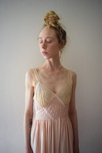 1930s silk peignoir set . vintage 30s slip and robe . size xs to small