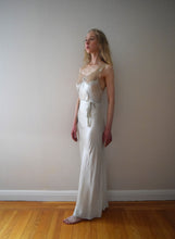 Load image into Gallery viewer, 1930s silk charmeuse and lace gown . size xs to small