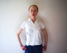 Load image into Gallery viewer, 1930s 1940s signature blouse . autograph top shirt . size xxs to xs