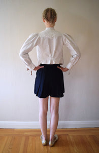 RESERVED . Antique 1890s blouse . mutton sleeve top . size xs to small