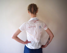 Load image into Gallery viewer, 1930s 1940s signature blouse . autograph top shirt . size xxs to xs