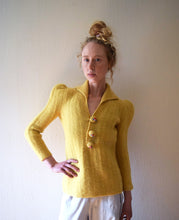 Load image into Gallery viewer, 1930s yellow sweater . vintage 30s wool knit . size xs to small