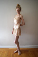 Load image into Gallery viewer, 1930s silk and tambour lace mini slip . bias cut slip . size xs