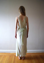 Load image into Gallery viewer, 1930s green silk bias cut slip dress . vintage nightgown