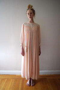 1930s silk peignoir set . vintage 30s slip and robe . size xs to small