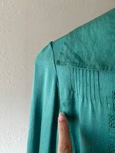 Load image into Gallery viewer, Vintage 1920s green silk satin tunic . size xs to small