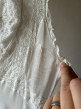 Load image into Gallery viewer, 1940s satin and lace gown . vintage slip dress . size small to s/m