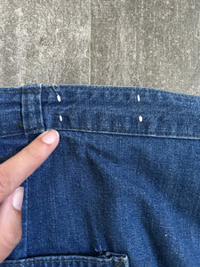 1950s side zip jeans . vintage 50s denim . 33 waist