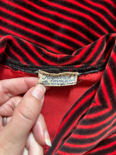 Load image into Gallery viewer, 1930s 1940s striped FOGA velvet dress . size small to s/m