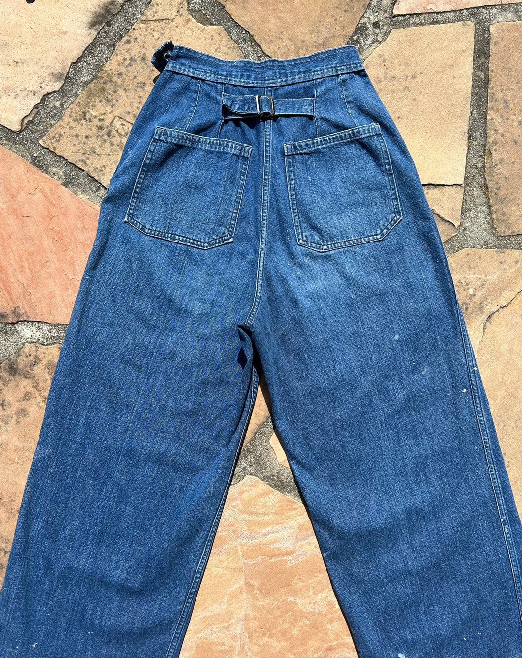 1940s WAVES jeans . vintage WWII denim pants . 24-25 waist