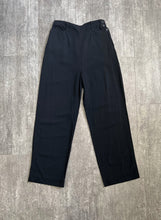 Load image into Gallery viewer, 1940s black pants . vintage 40s side button trousers. 26 waist