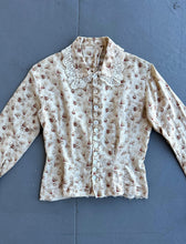 Load image into Gallery viewer, Antique calico blouse . 1880s 1890s print bodice . size xs to small