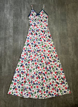 Load image into Gallery viewer, 1930s cherry print dress . vintage sleeveless gown . size xs to small