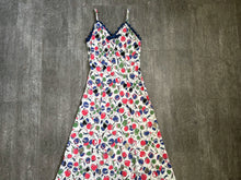 Load image into Gallery viewer, 1930s cherry print dress . vintage sleeveless gown . size xs to small