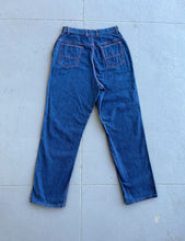 Load image into Gallery viewer, 1950s side zip jeans . vintage dark denim . 25-26 waist