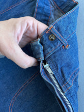 Load image into Gallery viewer, 1950s side zip jeans . vintage dark denim . 25-26 waist