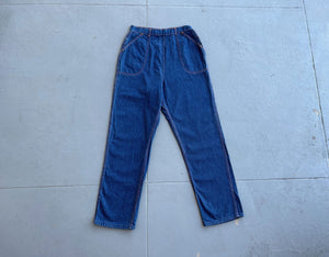 1950s side zip jeans . vintage dark denim . 25-26 waist