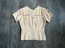 Load image into Gallery viewer, 1930s vintage silk embroidered blouse . size small to s/m