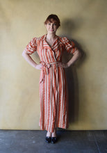 Load image into Gallery viewer, 1930s dressing gown . vintage 30s puff sleeve dress . size xs to s/m
