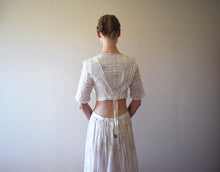 Load image into Gallery viewer, Antique Edwardian dress set . 1900s floral print dress . size xs to s/m