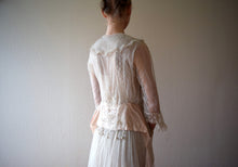 Load image into Gallery viewer, Antique 1910s embroidered net dress . vintage wedding dress . size xs to small