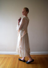 Load image into Gallery viewer, Antique 1910s embroidered net dress . vintage wedding dress . size xs to small