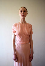 Load image into Gallery viewer, 1930s pink silk chiffon dress . vintage gown . size xs to small