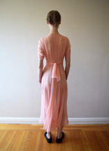 Load image into Gallery viewer, 1930s pink silk chiffon dress . vintage gown . size xs to small