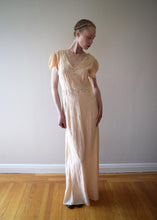 Load image into Gallery viewer, 1930s silk jacquard slip dress . 30s gown . size small to medium