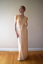 Load image into Gallery viewer, 1930s silk jacquard slip dress . 30s gown . size small to medium