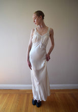 Load image into Gallery viewer, 1940s satin slip dress . vintage satin bias cut gown . size xs to medium