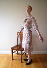 Load image into Gallery viewer, 1930s silk chiffon dress . 30s vintage floral print dress . size medium to large