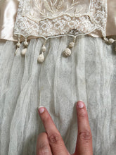 Load image into Gallery viewer, Antique 1910s embroidered net dress . vintage wedding dress . size xs to small