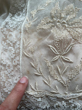 Load image into Gallery viewer, Antique 1910s embroidered net dress . vintage wedding dress . size xs to small